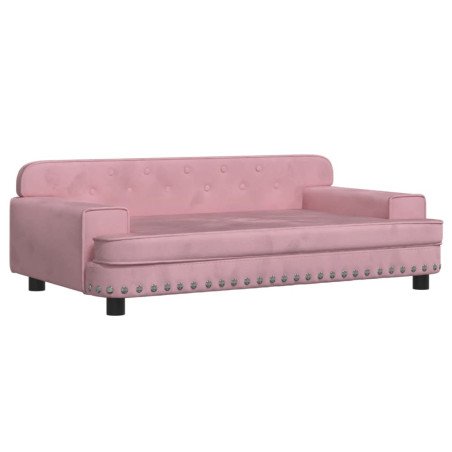 Sofá infantil 90x53x30 cm veludo rosa
