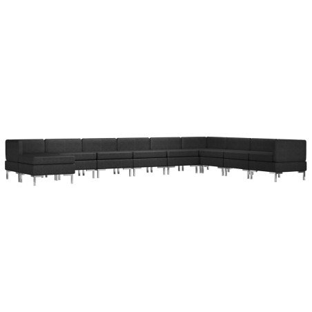 10 pcs conjunto de sofás tecido preto