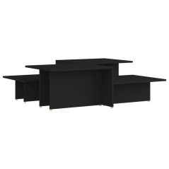 Mesas de centro 2 pcs 111,5x50x33 cm madeira processada preto